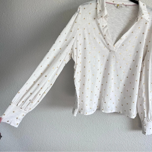 Boden Collared Notch Neck Cotton Top - Picture 5 of 12
